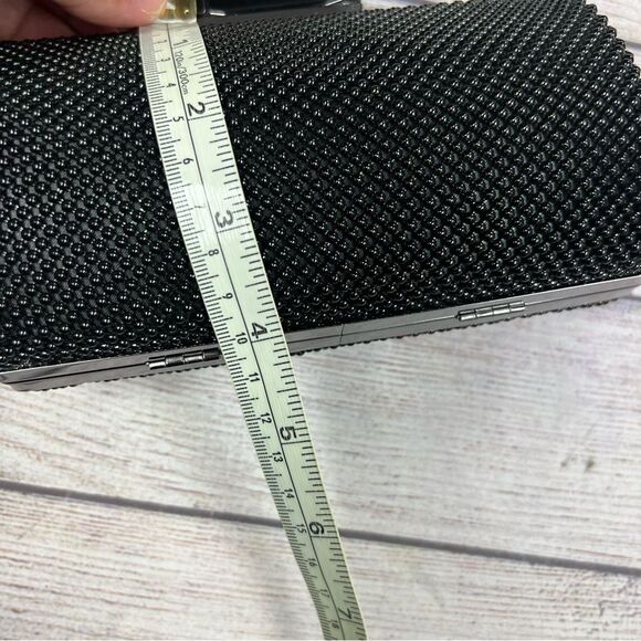 Jessica McClintock Black Beaded Evening Small Clutch Bag - Picture 11 of 12